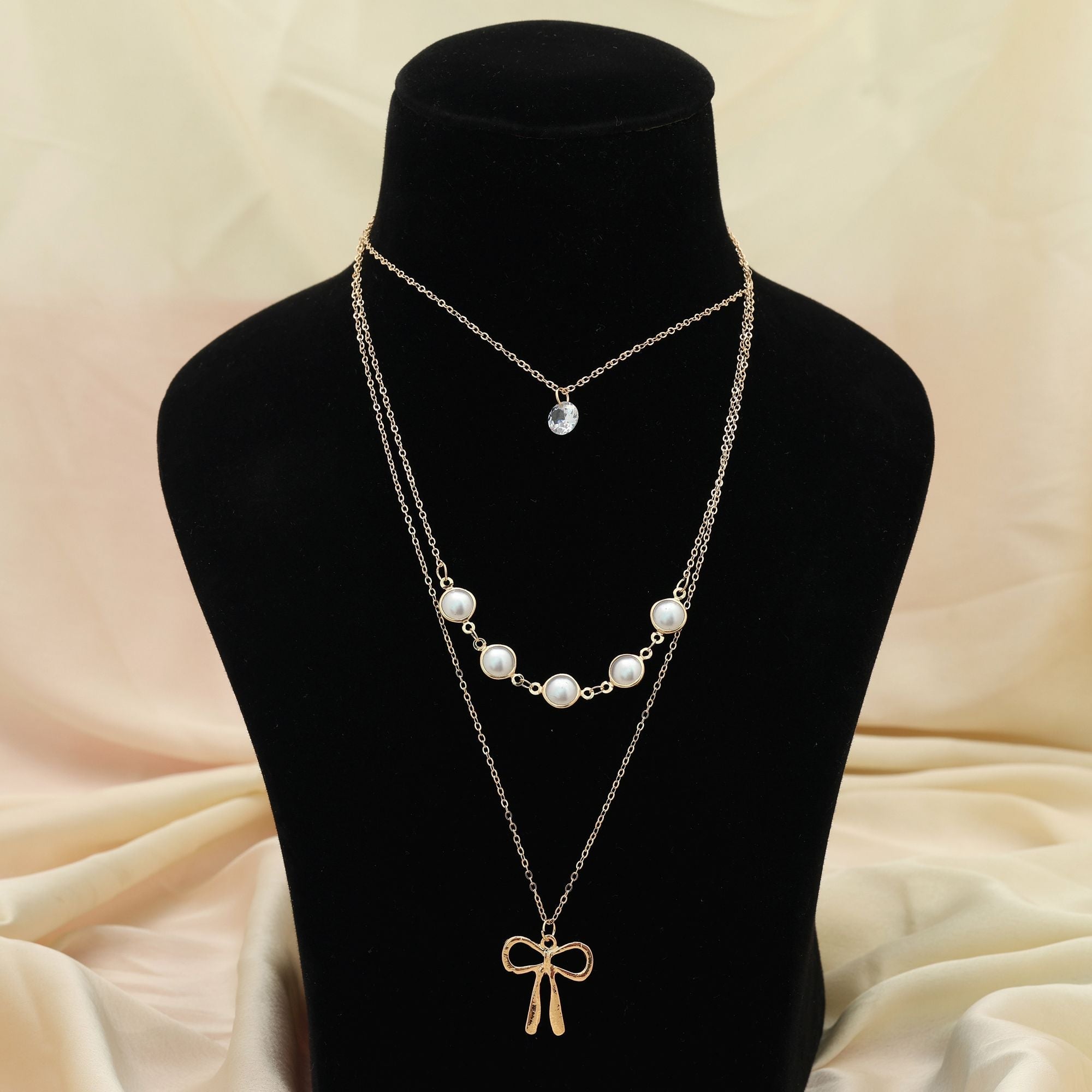 Gold Color Multi Layer Chain Necklace Premium Style