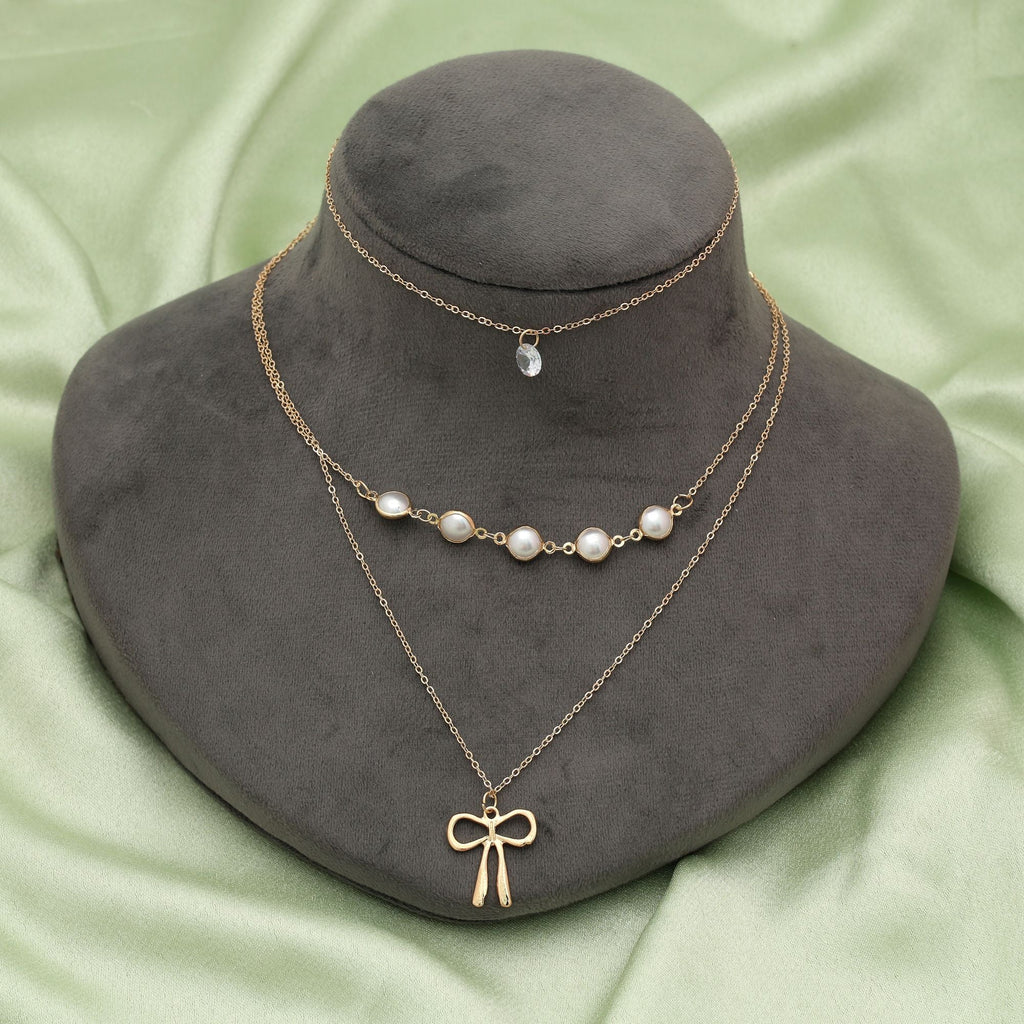 Gold Color Multi Layer Chain Necklace Premium Style