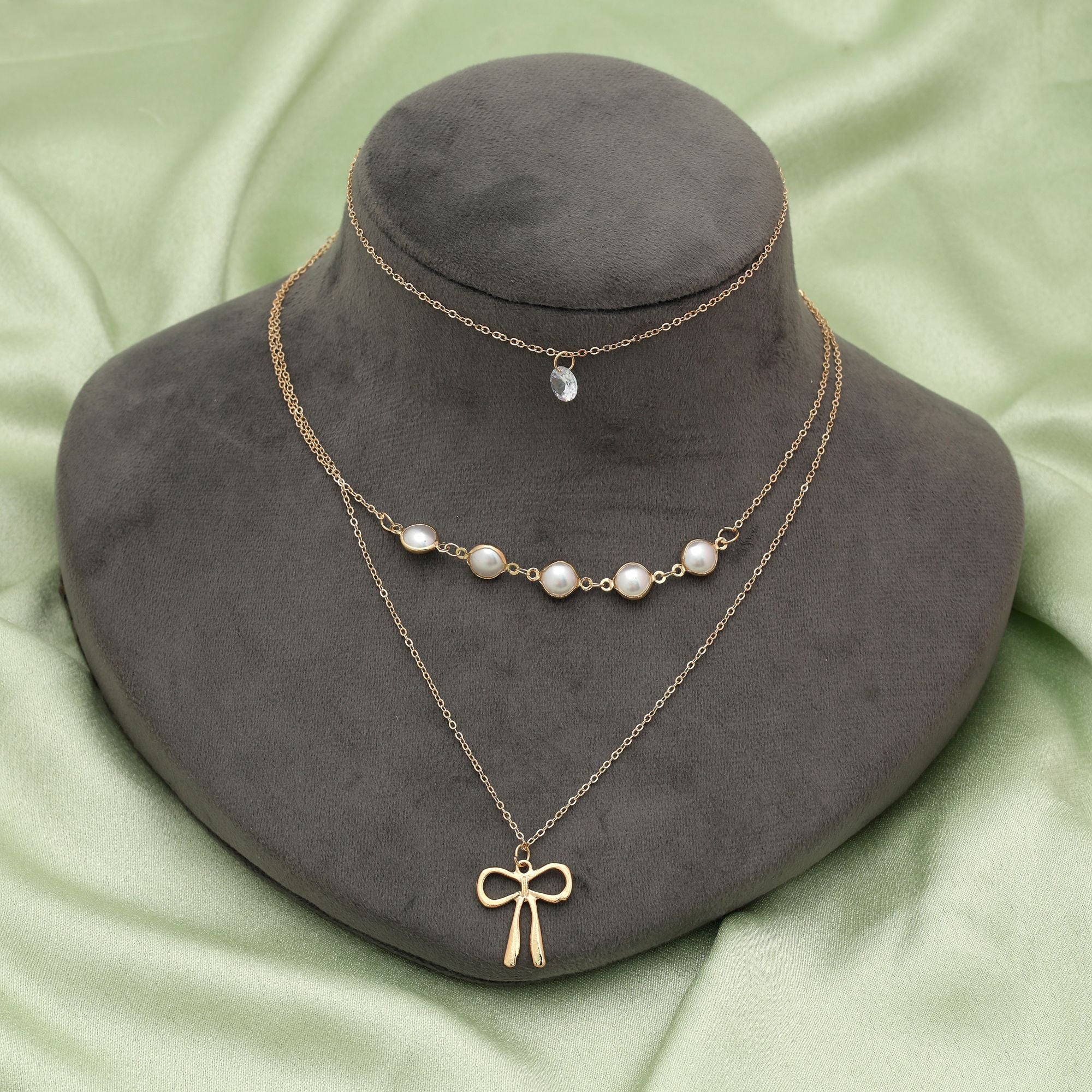 Gold Color Multi Layer Chain Necklace Premium Style