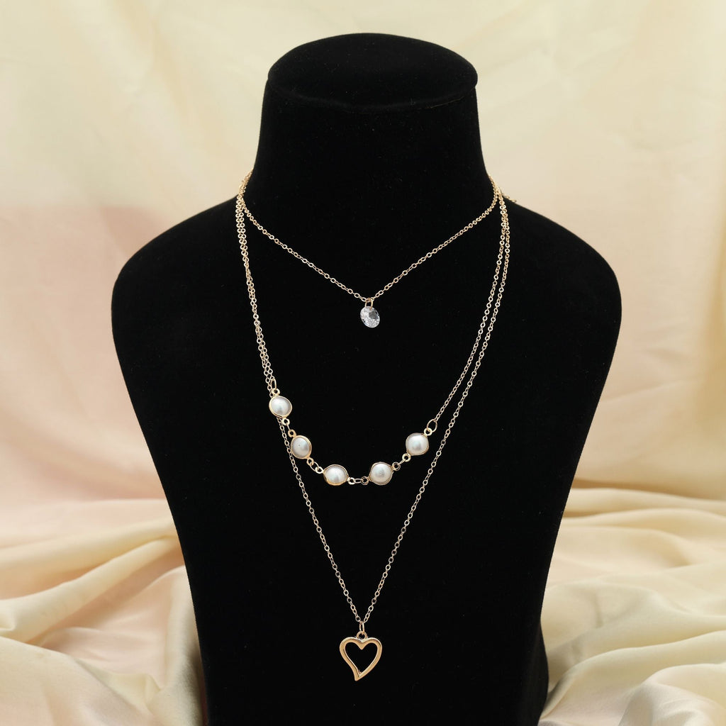 Gold Color Multi Layer Chain Necklace Classic Style