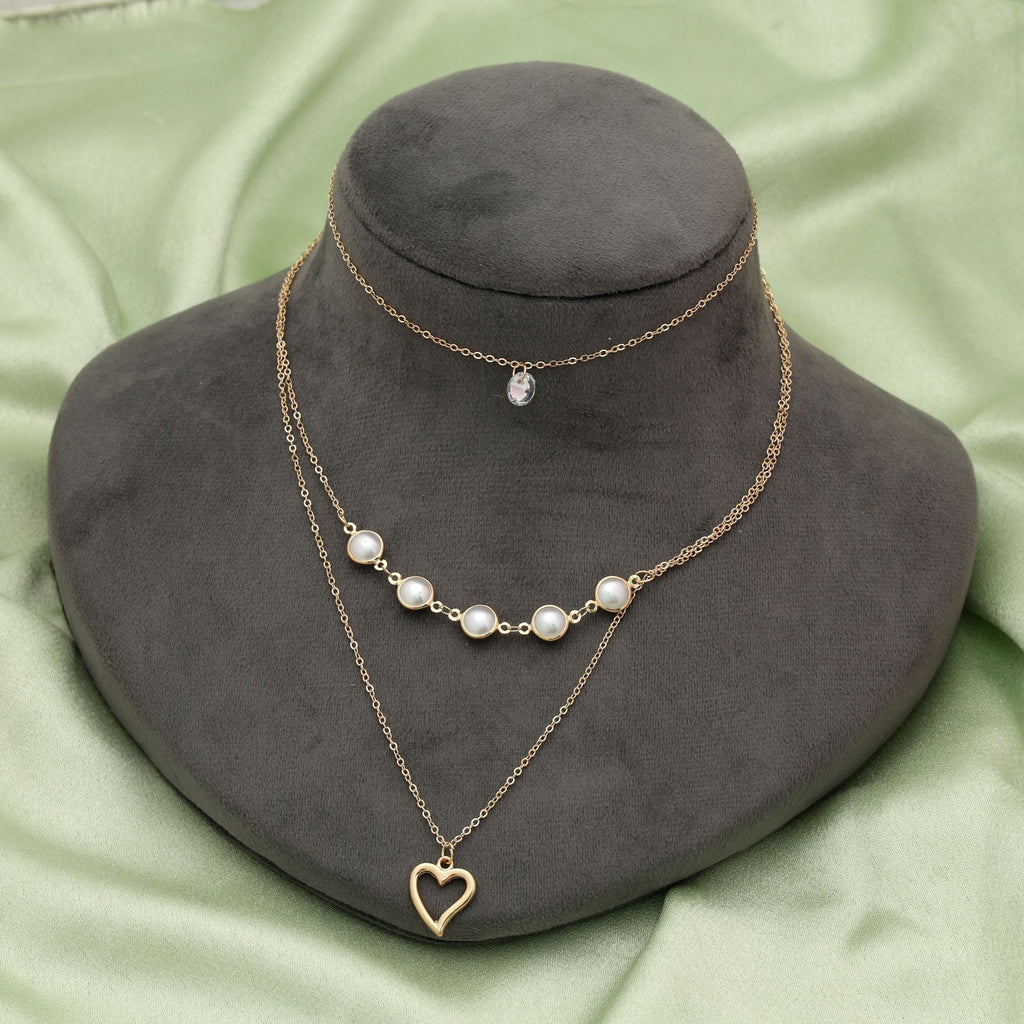 Gold Color Multi Layer Chain Necklace Classic Style