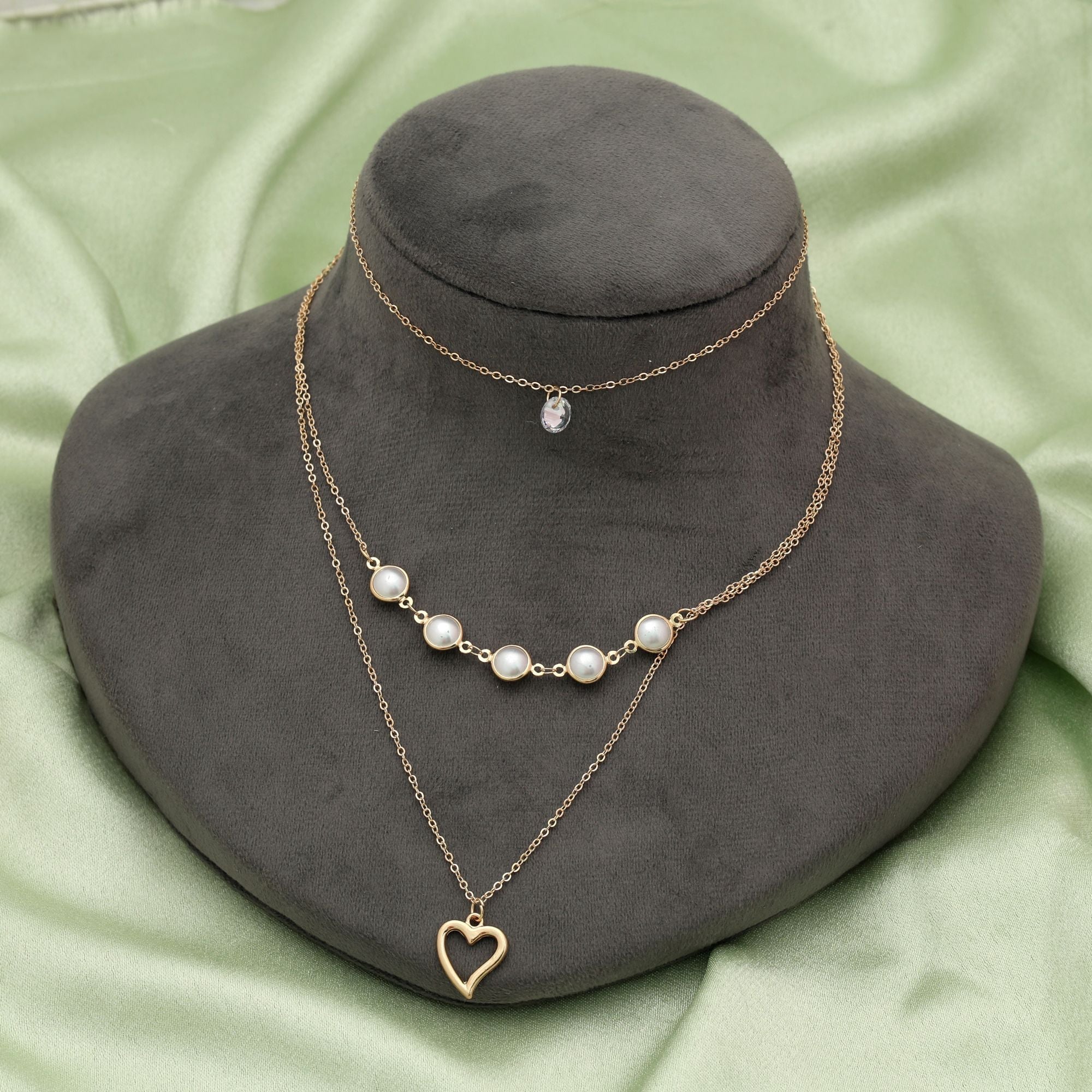 Gold Color Multi Layer Chain Necklace Classic Style