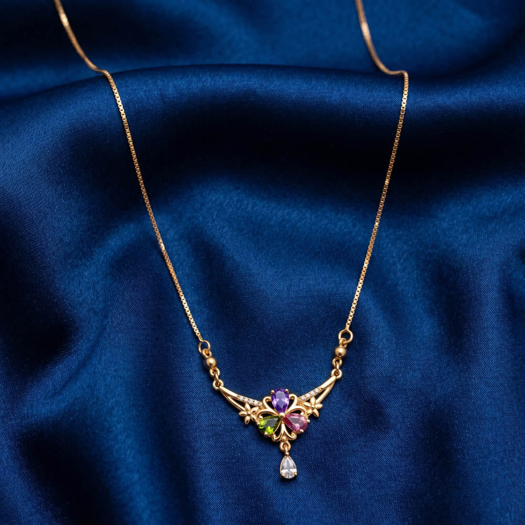 Multi Color Glass Stone Fashion Necklace