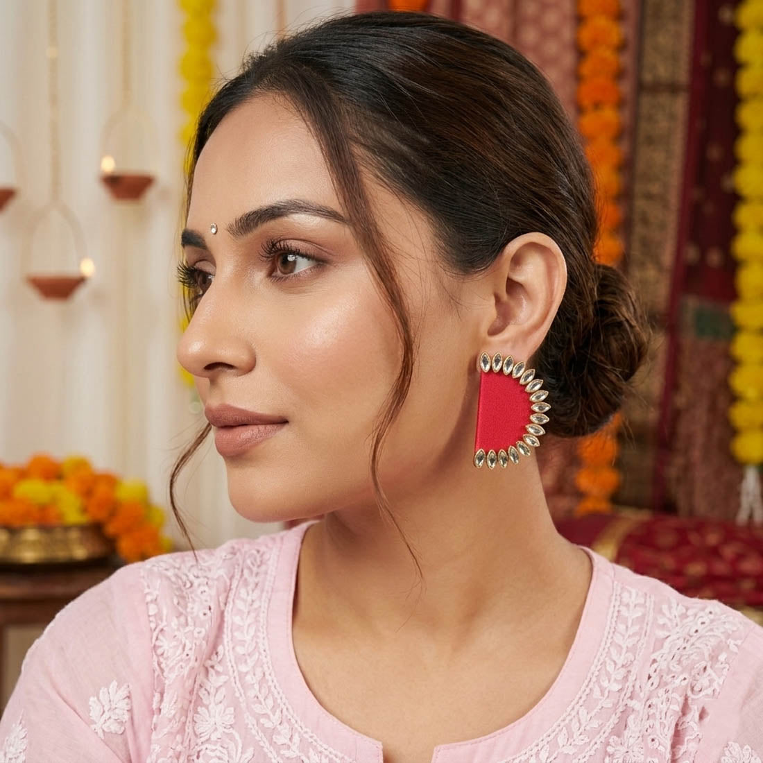 Rani Color Handcraft Earrings Bridal Style