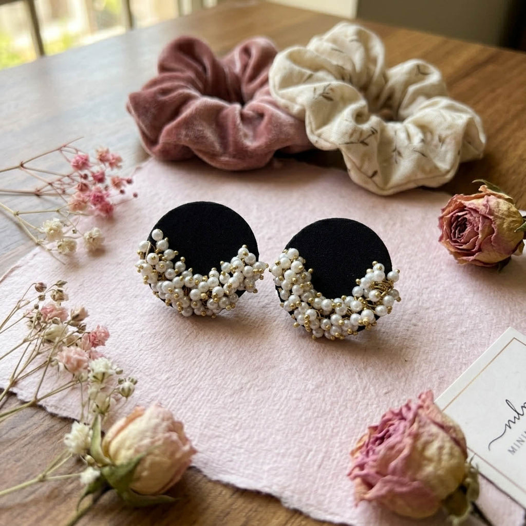 Black Color Handcraft Earrings Modern Style