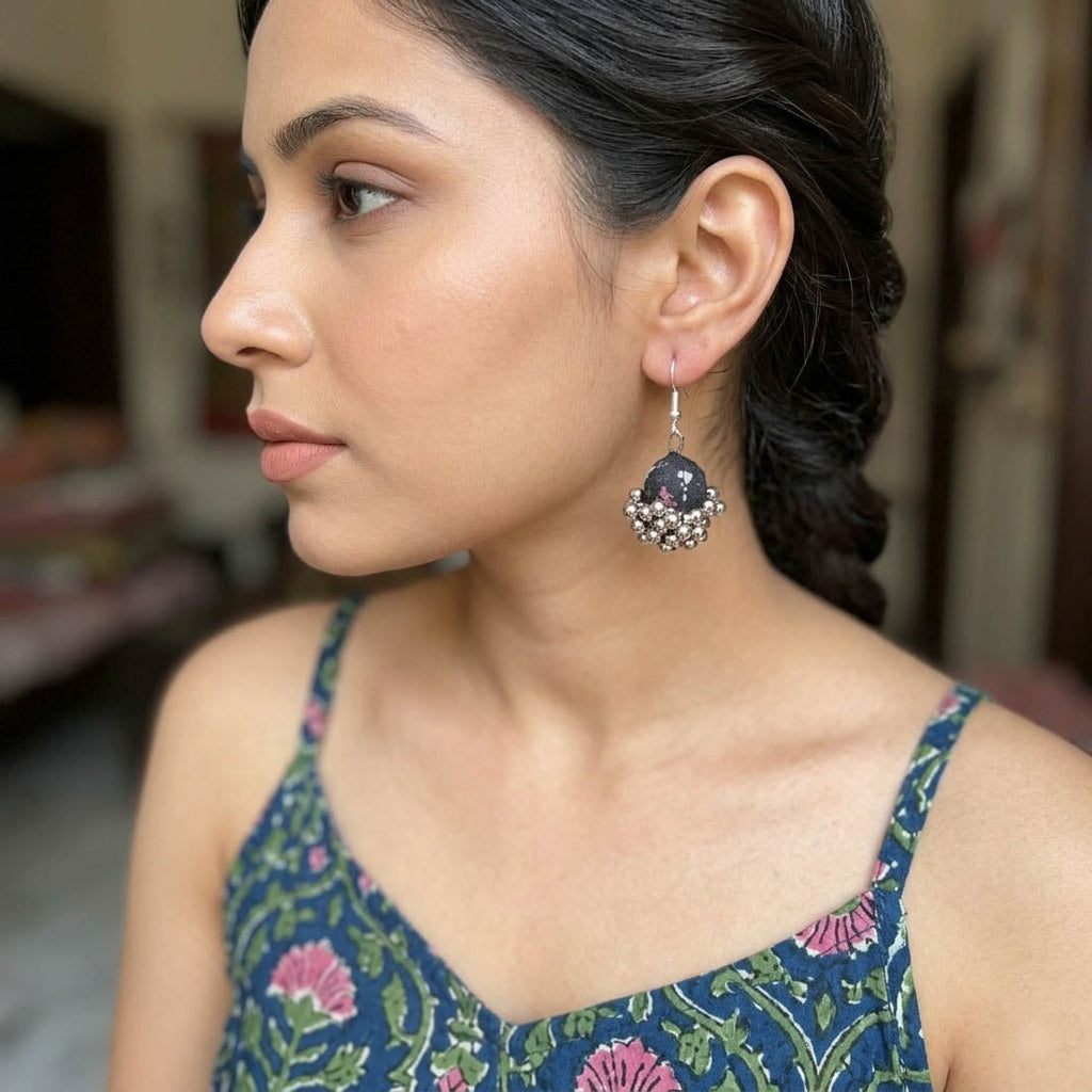 Black Color Handcraft Earrings Classic Traditional Elegant Statement Jewelry Collection Design