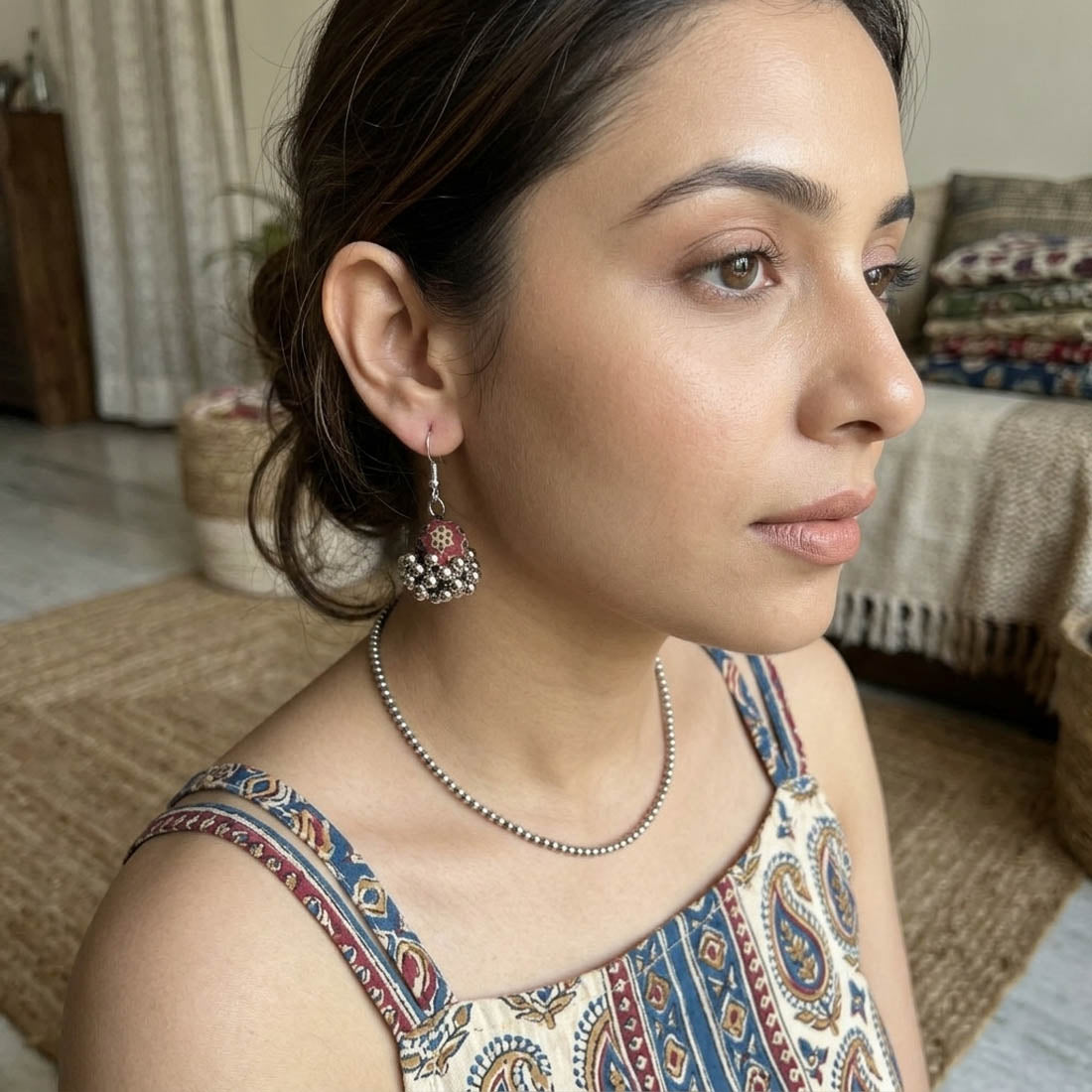 Maroon Color Handcraft Earrings Classic Ethnic Bridal Statement Jewelry Collection Design