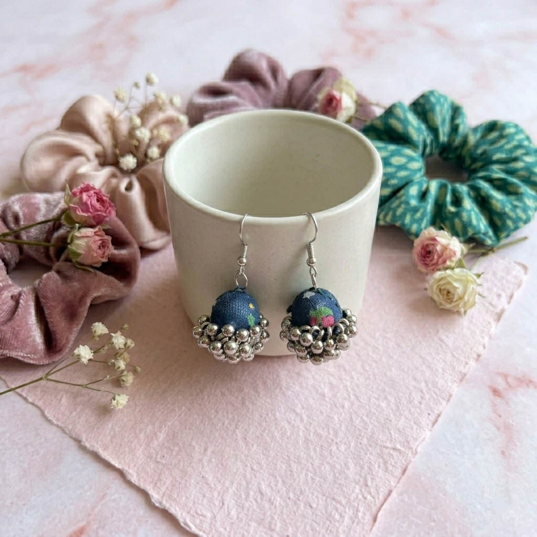 Navy Blue Color Handcraft Earrings Elegant Traditional Party Wear Jewelry Collection Design
