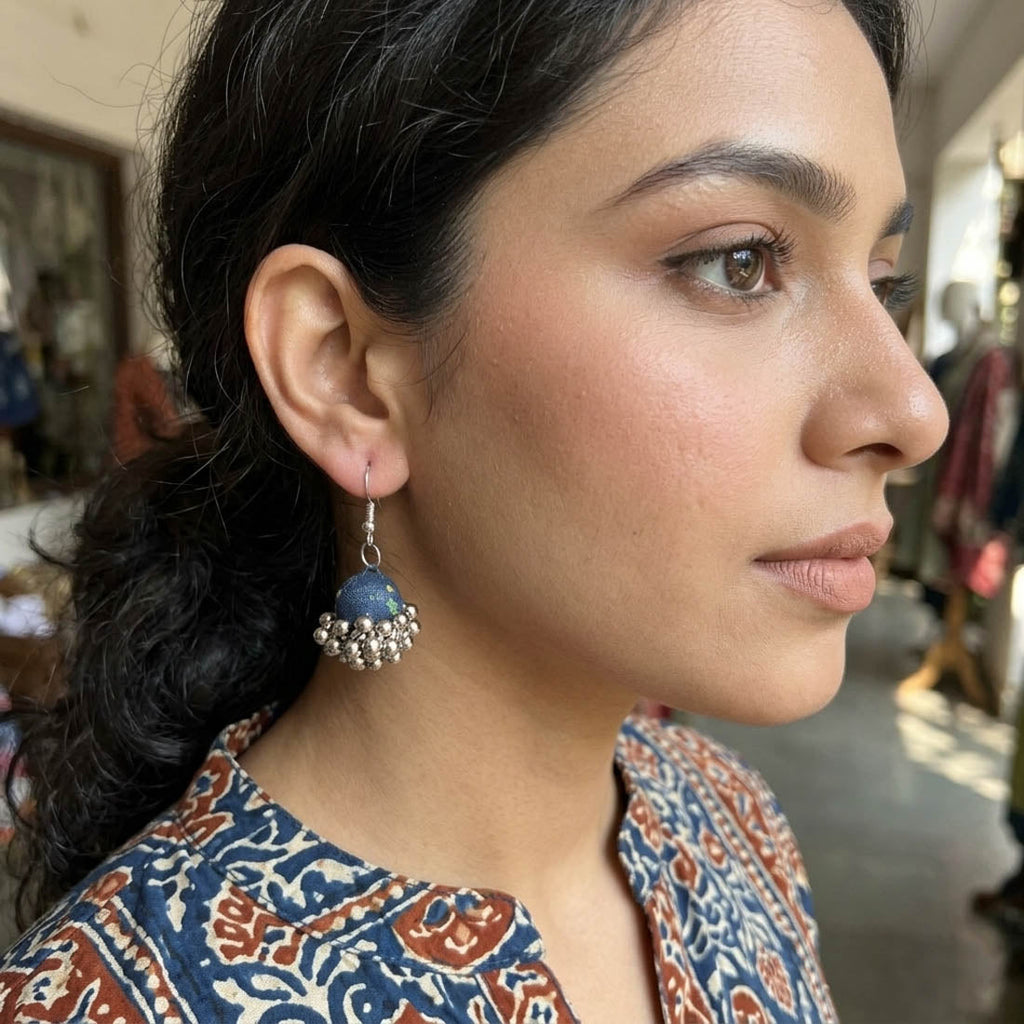 Navy Blue Color Handcraft Earrings Elegant Traditional Party Wear Jewelry Collection Design