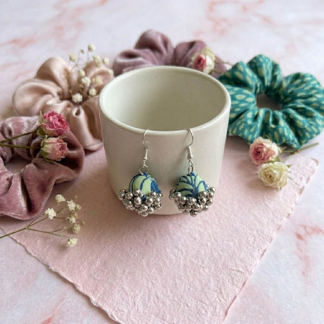 Turquoise Blue Color Handcraft Earrings Stylish Ethnic Party Wear Jewelry Collection Design