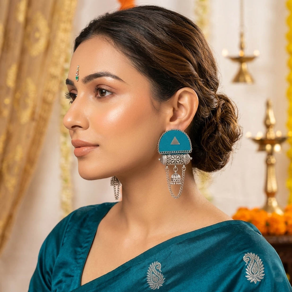 Rama Green Color Handcraft Earrings Premium Style