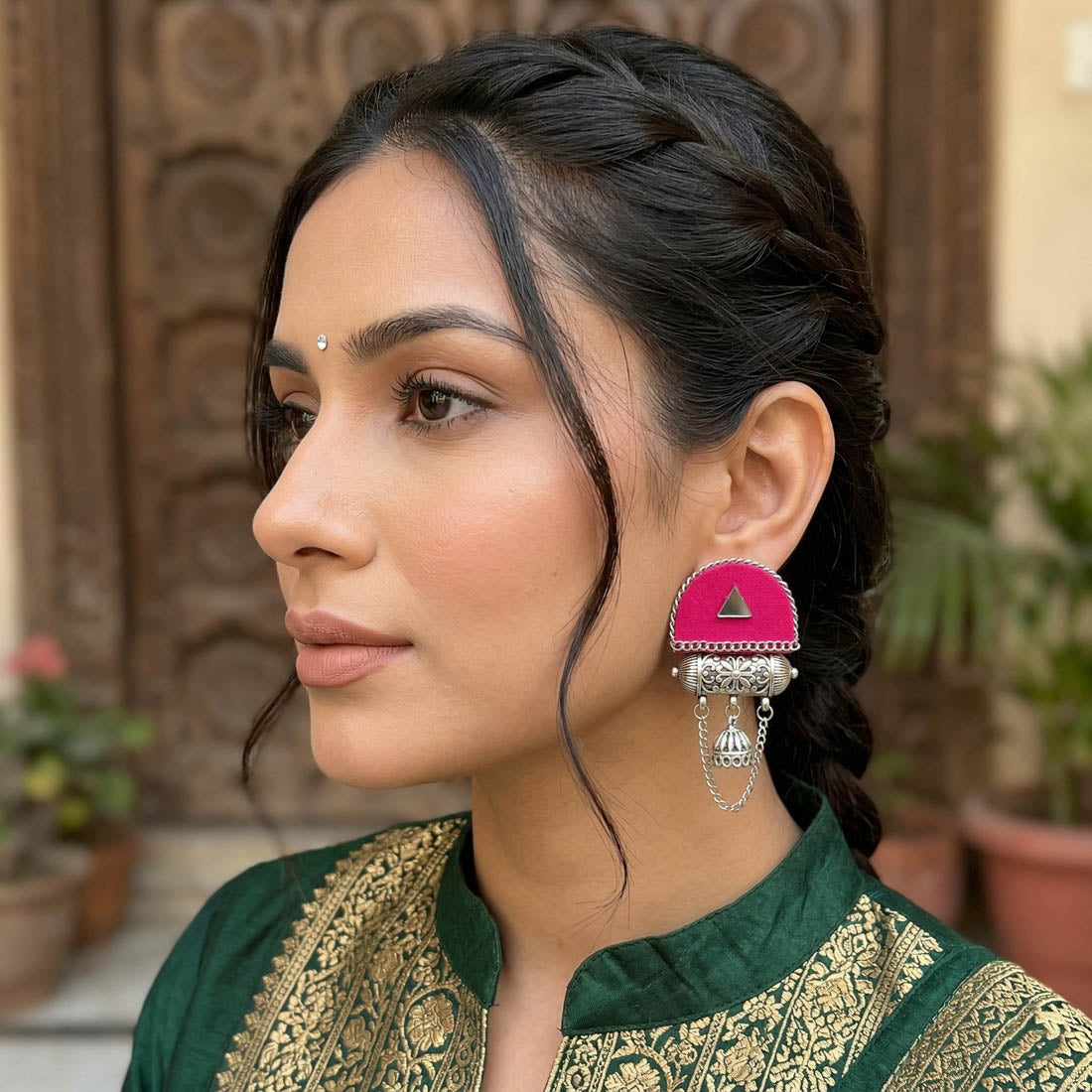 Rani Color Handcraft Earrings Royal Festive Ethnic Statement Jewelry Collection Design
