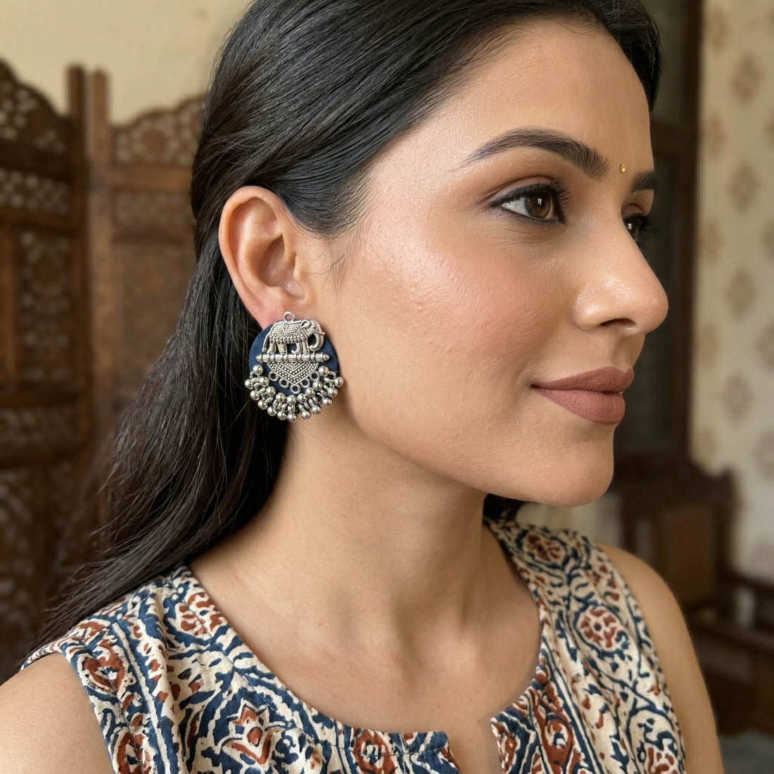 Blue Color Handcraft Earrings Modern Minimal Stylish Daily Wear Jewelry Collection Design