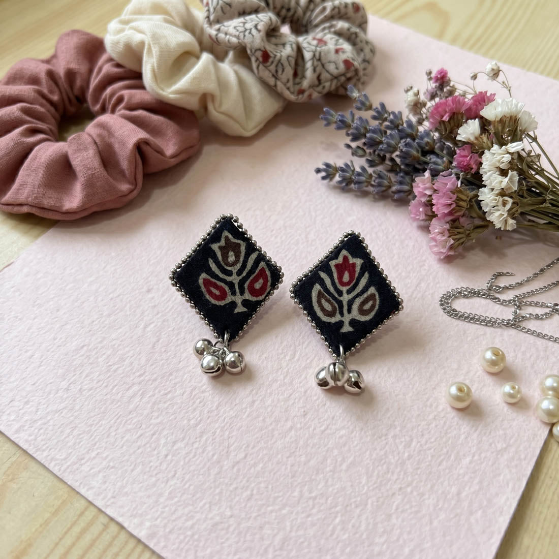 Black Color Handcraft Earrings Traditional Design