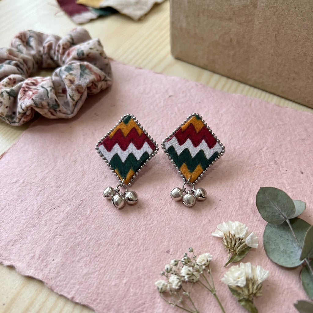 Multi Color Handcraft Earrings Festive Style