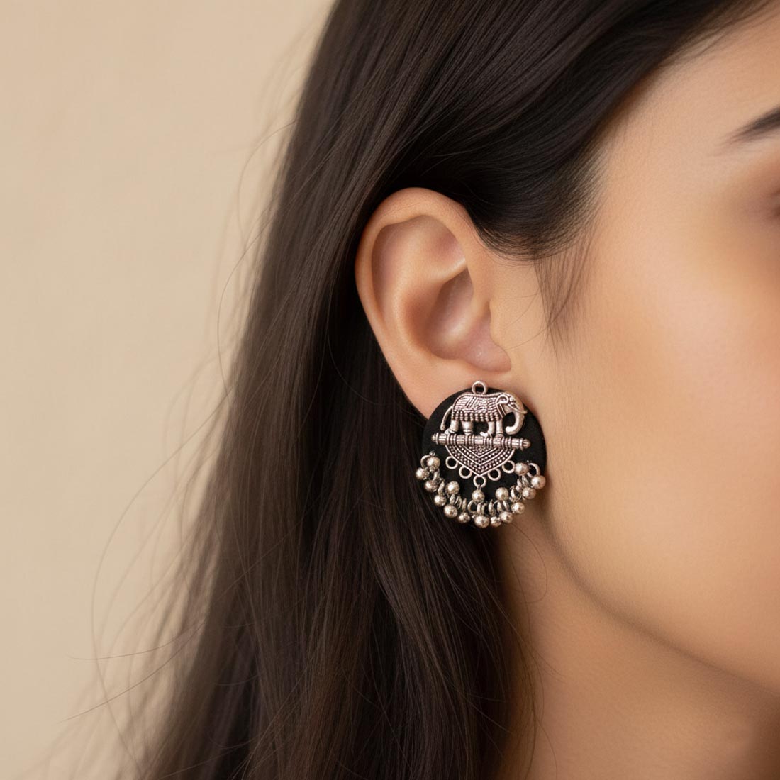 Navy Blue Color Handcraft Earrings Stylish Design