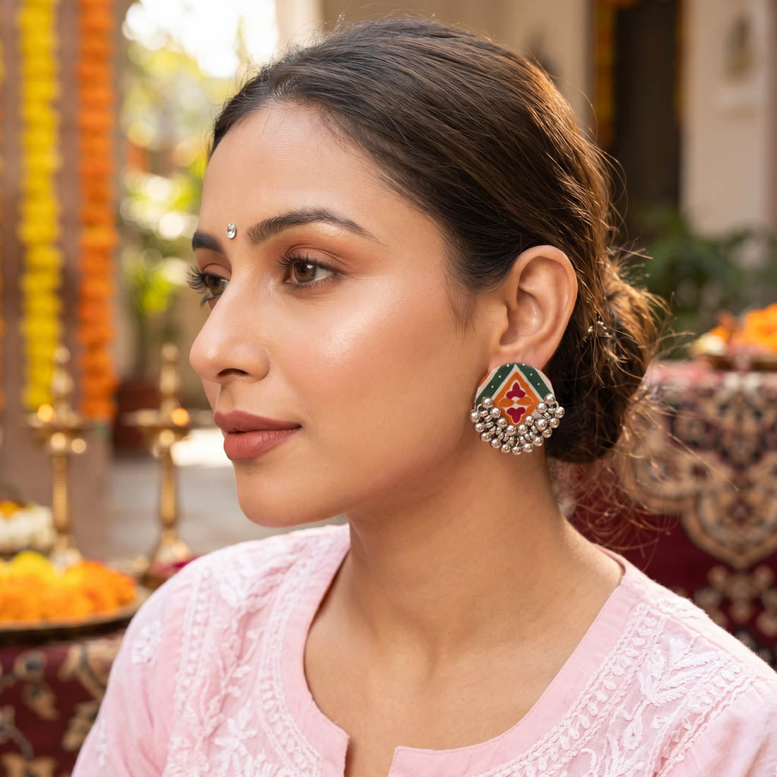 Multi Color Handcraft Earrings Bold Design