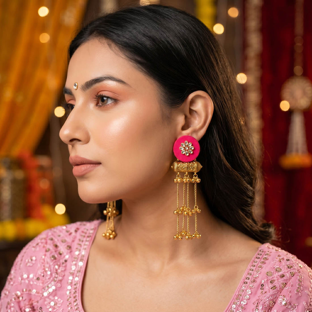 Rani Color Handcraft Earrings Festive Style