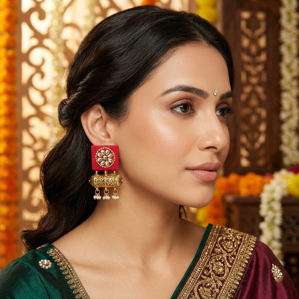 Rani Color Handcraft Earrings Festive Style
