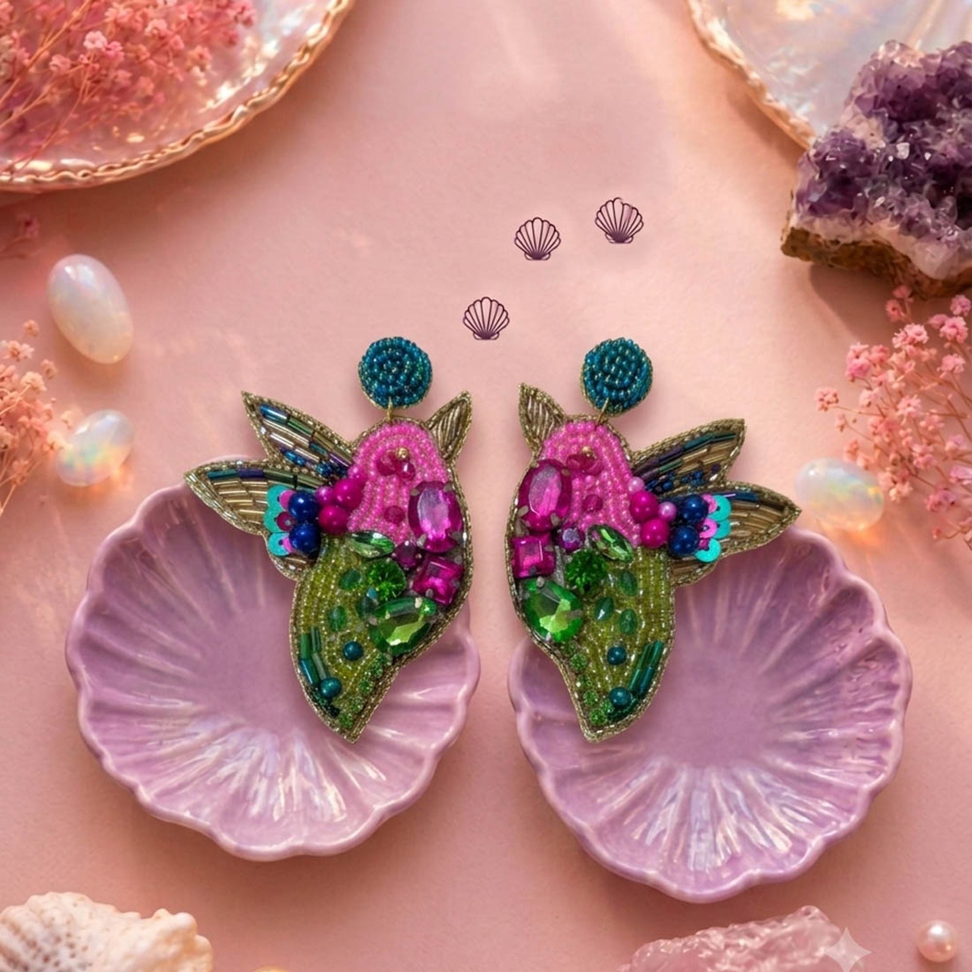 Multi Color Birds Handcraft Earrings