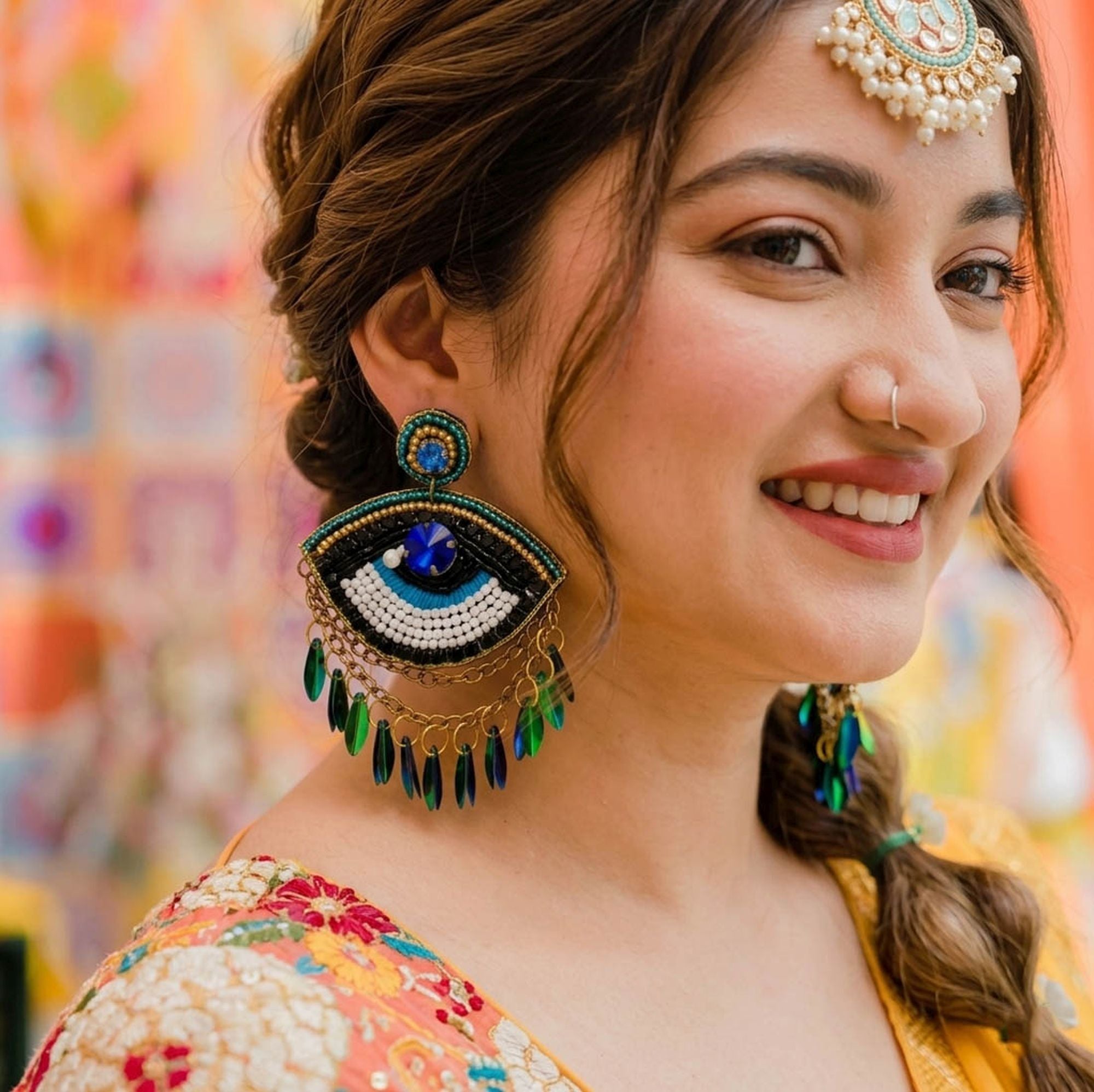 Multi Color Ethnic Handcraft Earrings