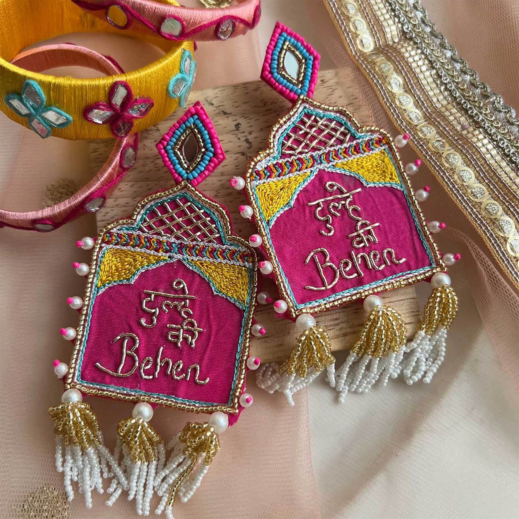 Multi Color Statement Handcraft Earrings