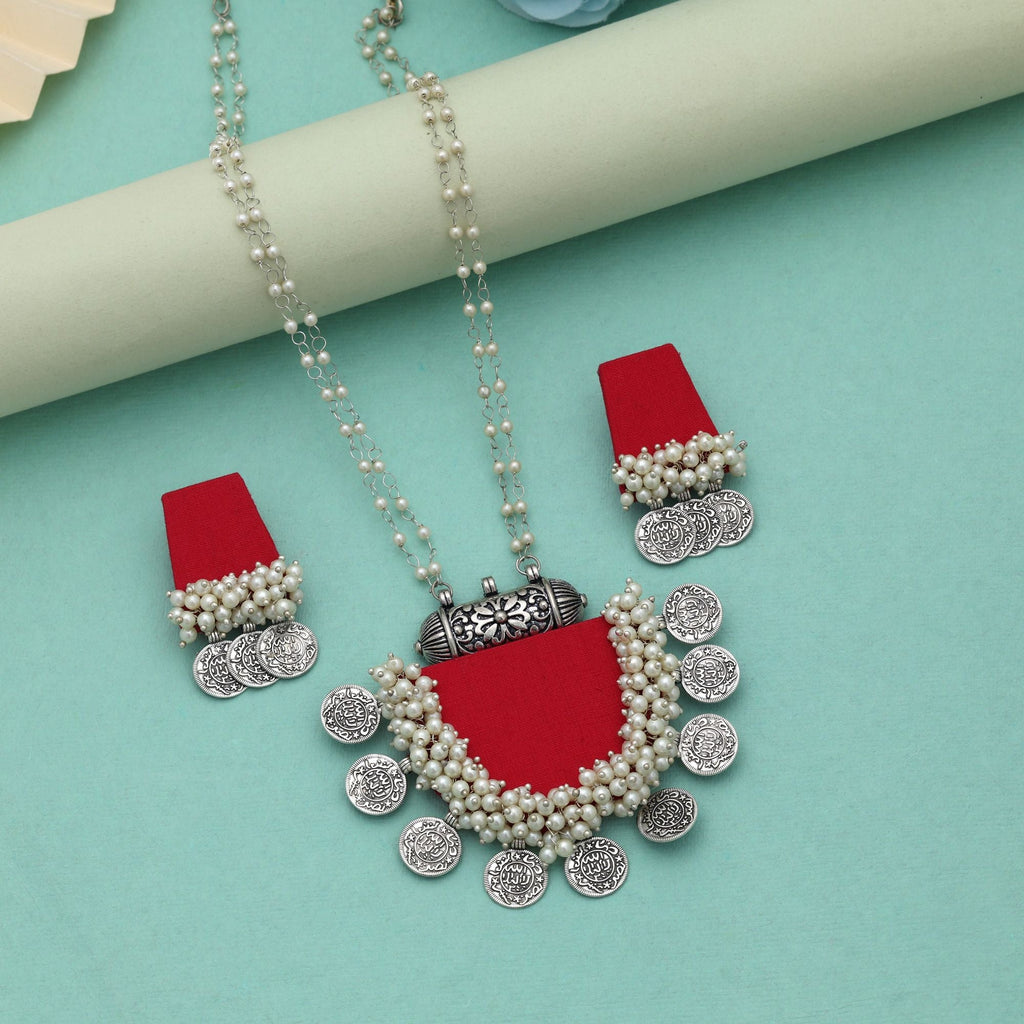 Red Color Handcraft Necklace Set Royal Traditional Bridal Wear Statement Jewelry Design