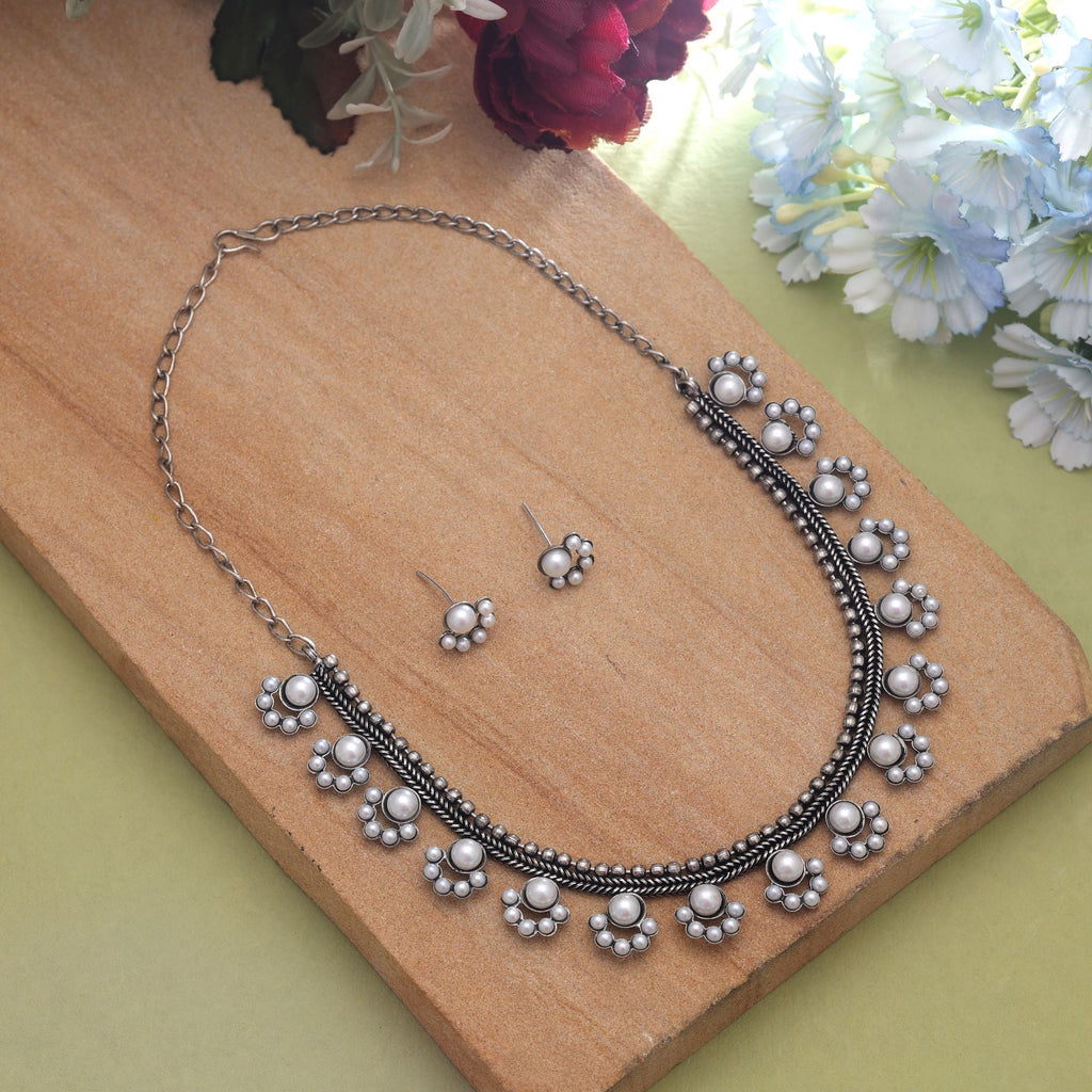 Silver Oxidised Necklace Set – Traditional Collection