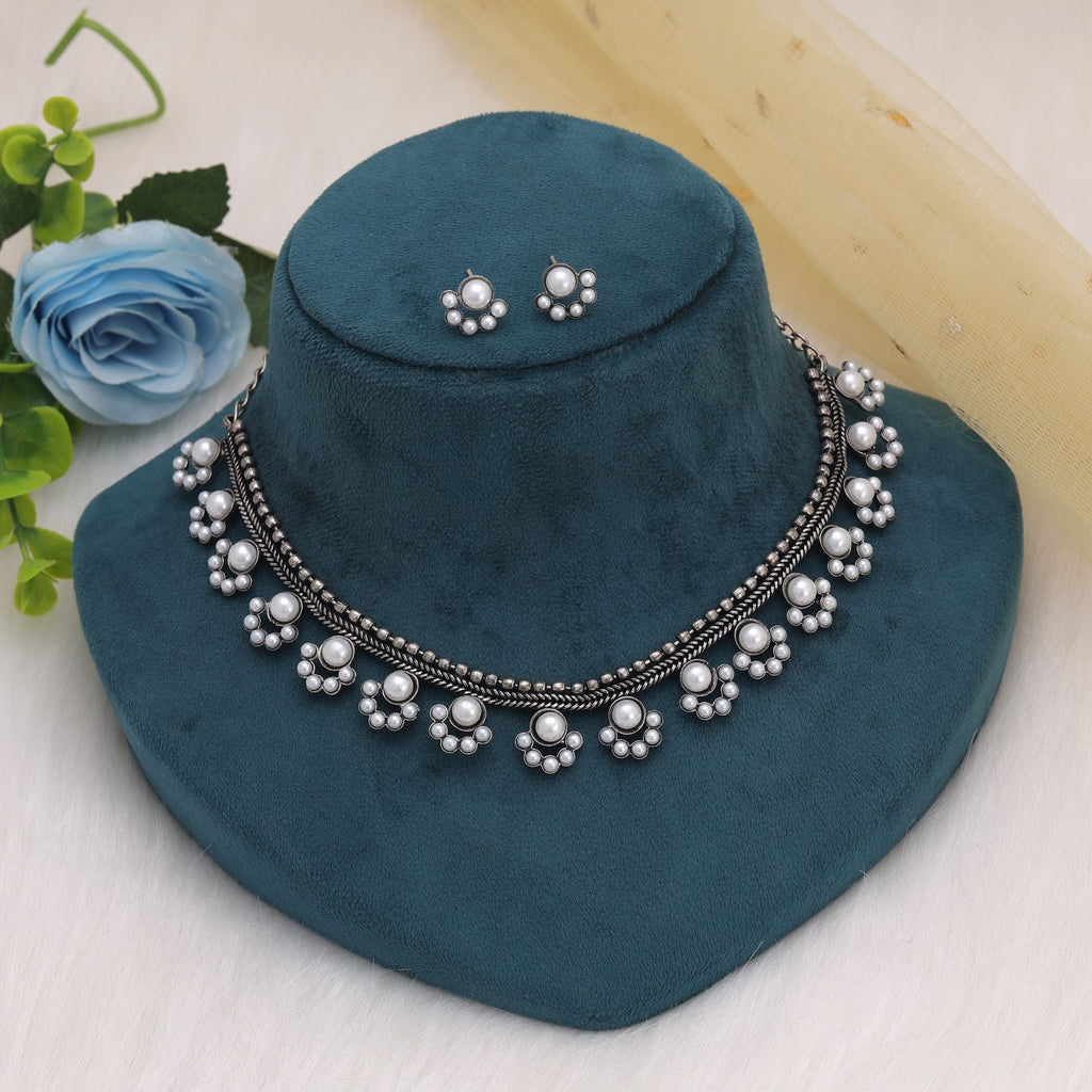 Silver Oxidised Necklace Set – Traditional Collection