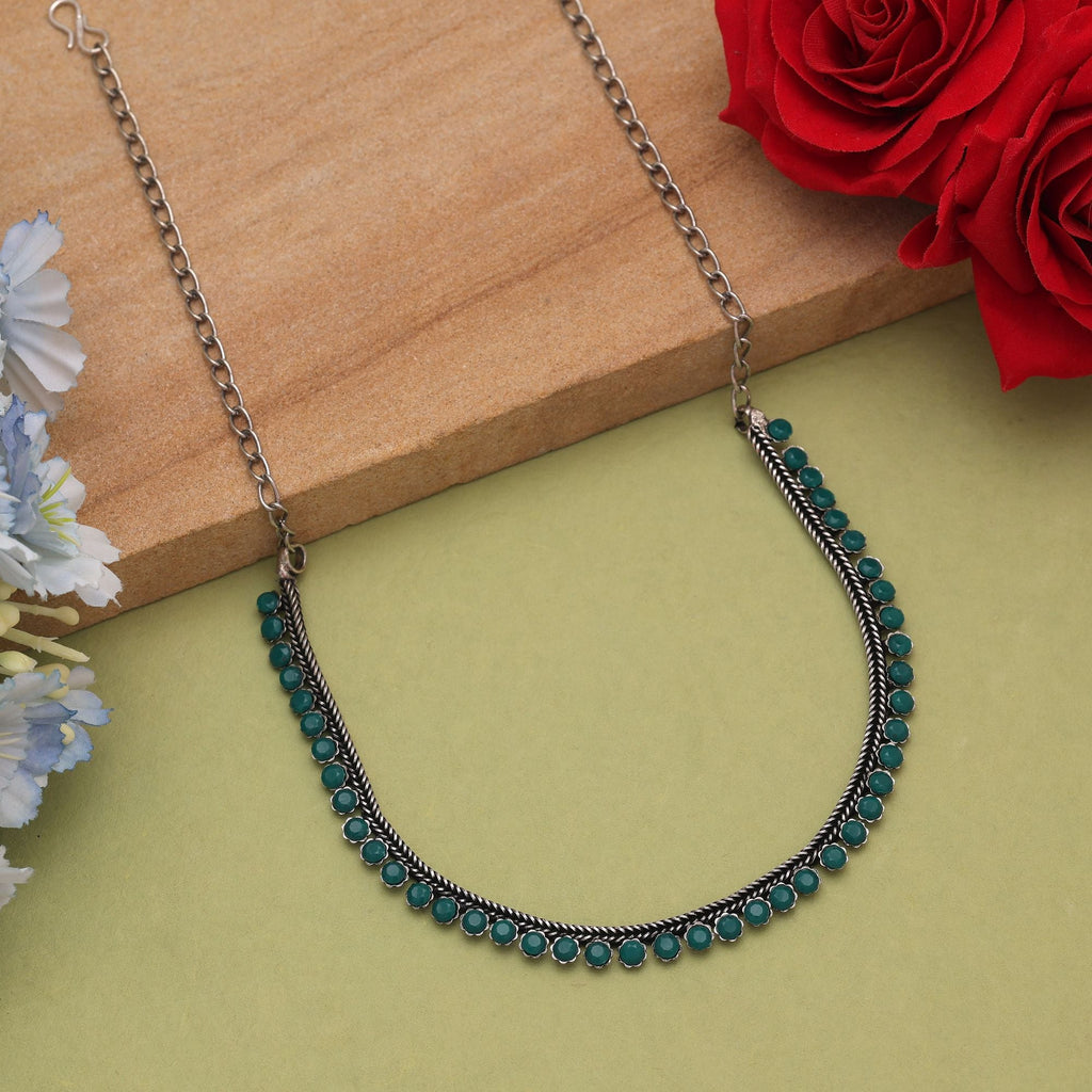Green Oxidised Necklace – Handmade Traditional Appeal