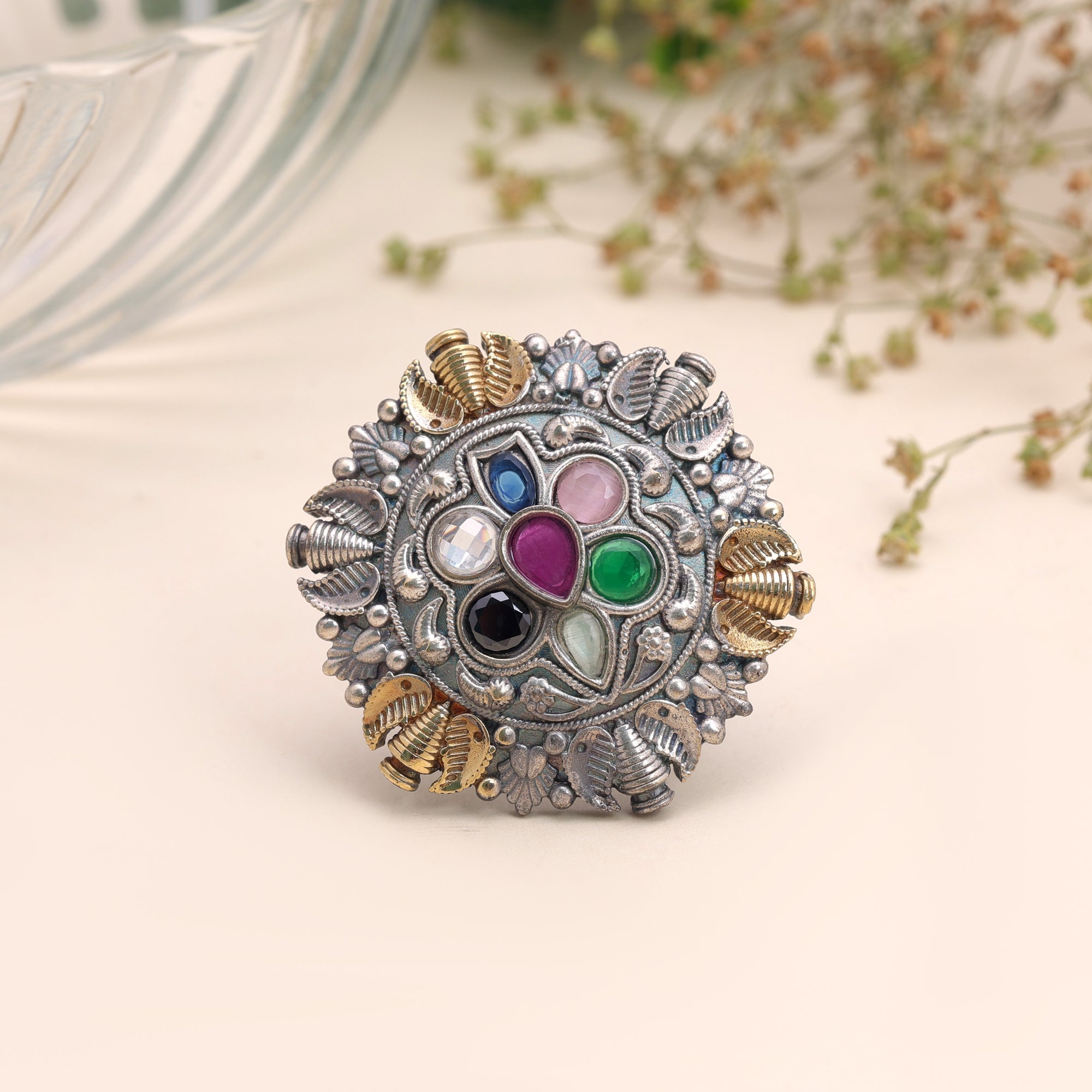 Multi Color Dual Tone Oxidised Rings Designer Appeal