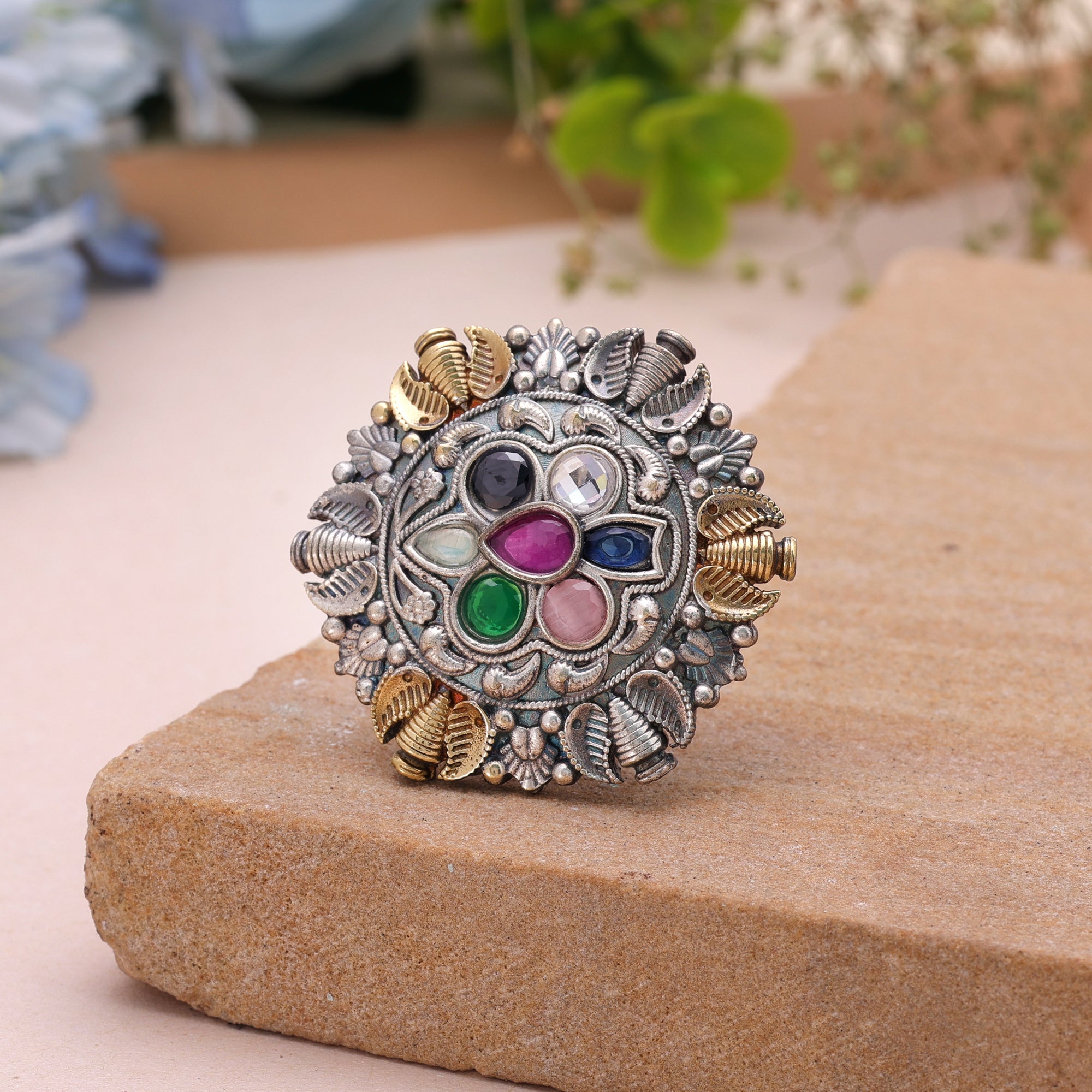 Multi Color Dual Tone Oxidised Rings Designer Appeal
