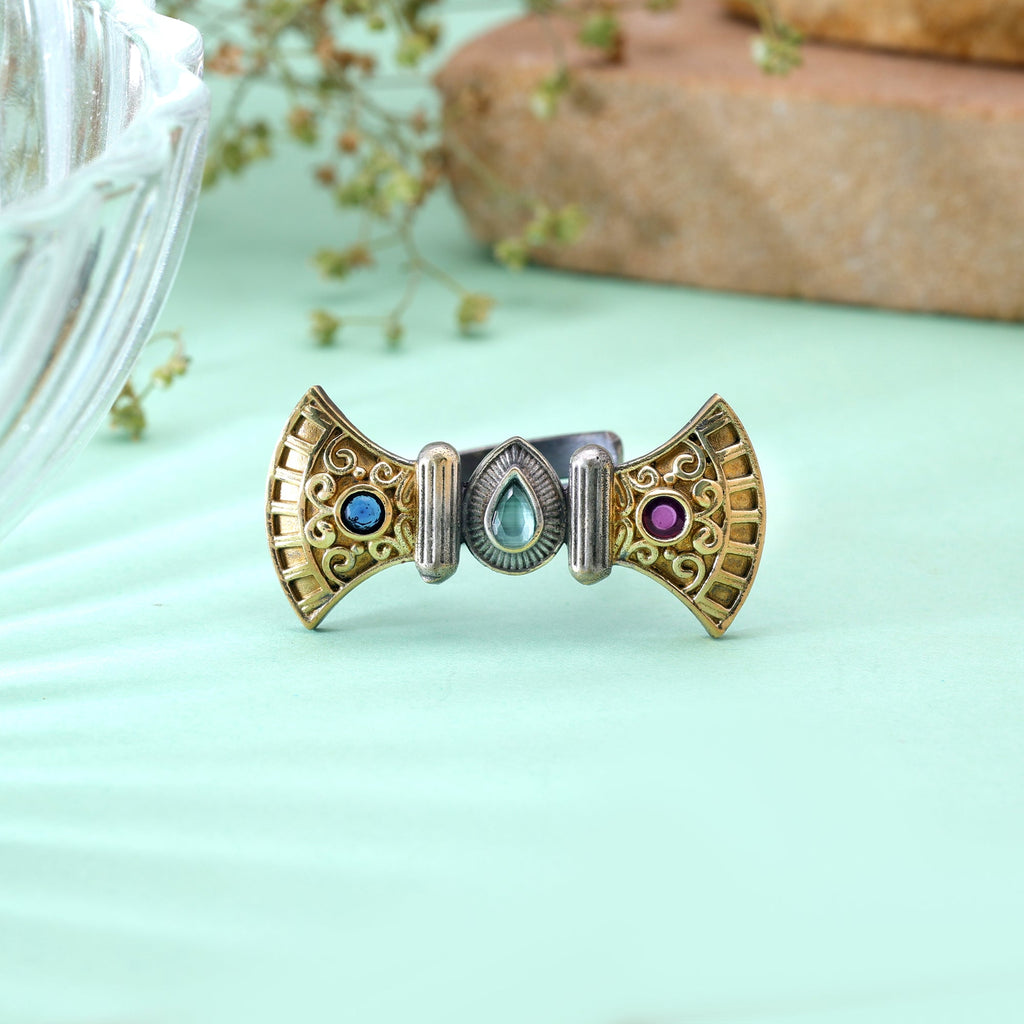 Multi Color Dual Tone Oxidised Rings Traditional Finish