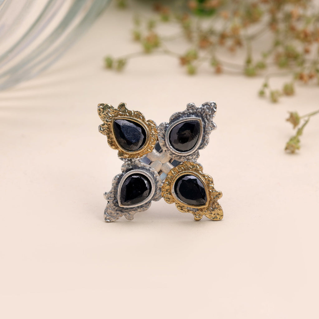Black Color Dual Tone Oxidised Rings Jewelry Finish