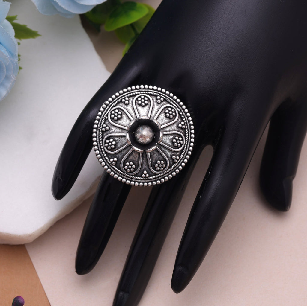 Silver Color Oxidised Rings Everyday Ethnic Wear