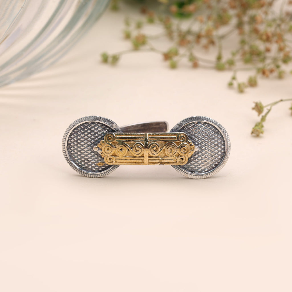 Gold & Silver Color Dual Tone Oxidised Rings Traditional Appeal