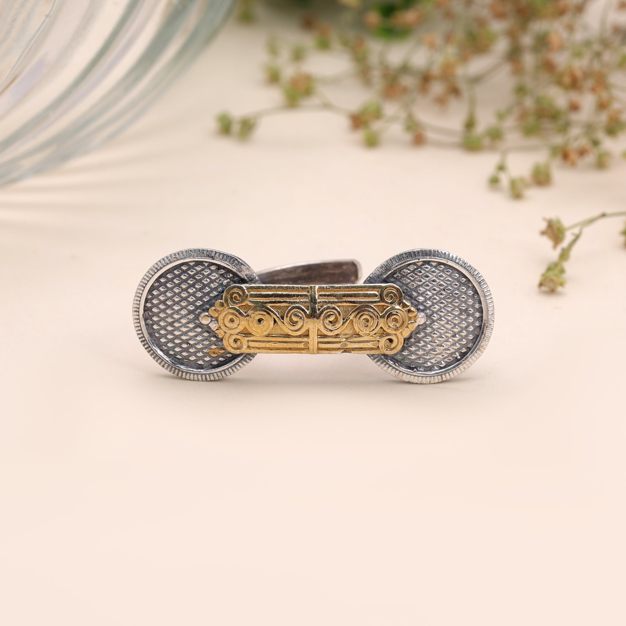 Gold & Silver Color Dual Tone Oxidised Rings Traditional Appeal