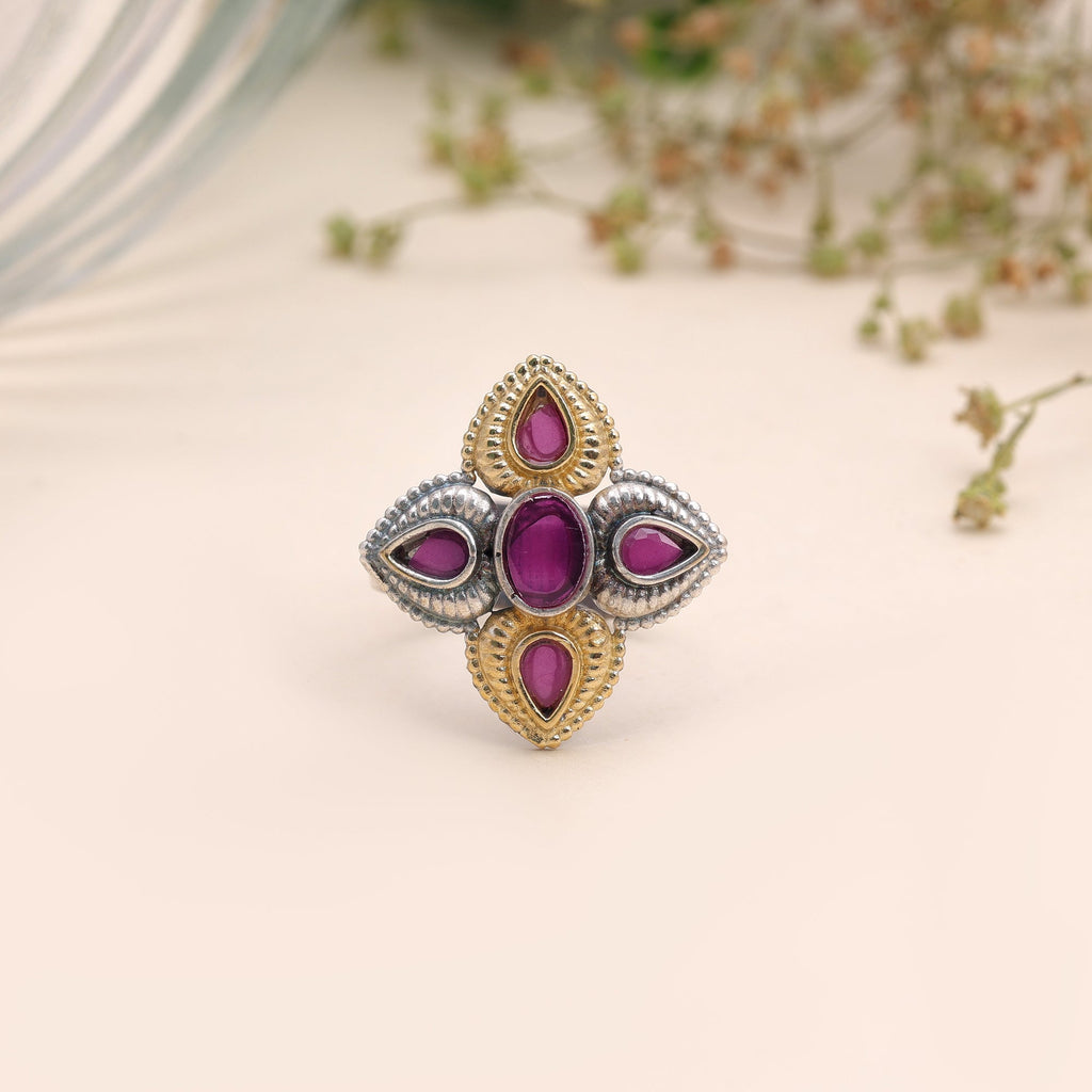 Rani Color Dual Tone Oxidised Rings Festive Fashion Style