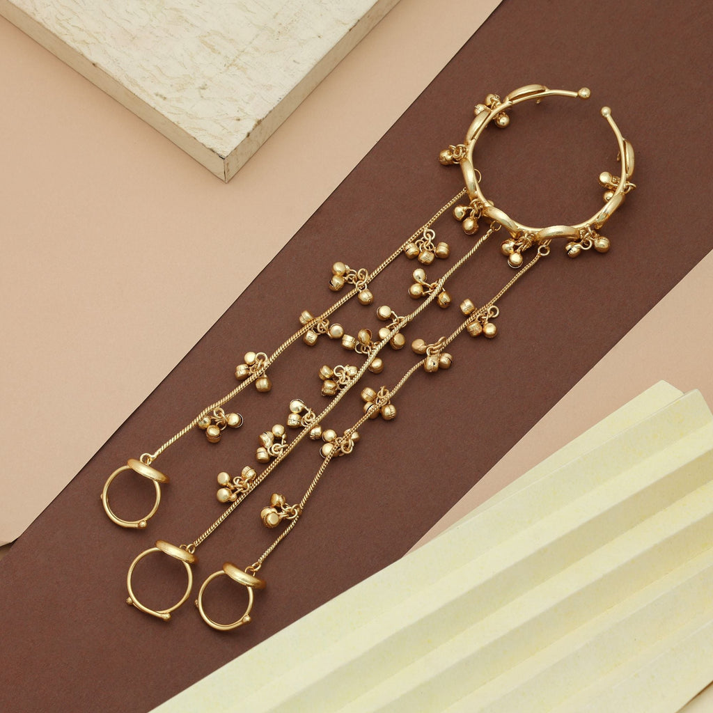 Gold Color Hath Phool Royal Wedding Hand Jewelry