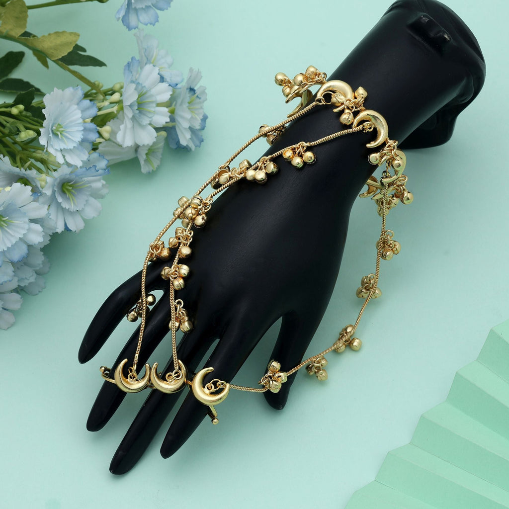 Gold Color Hath Phool Royal Wedding Hand Jewelry