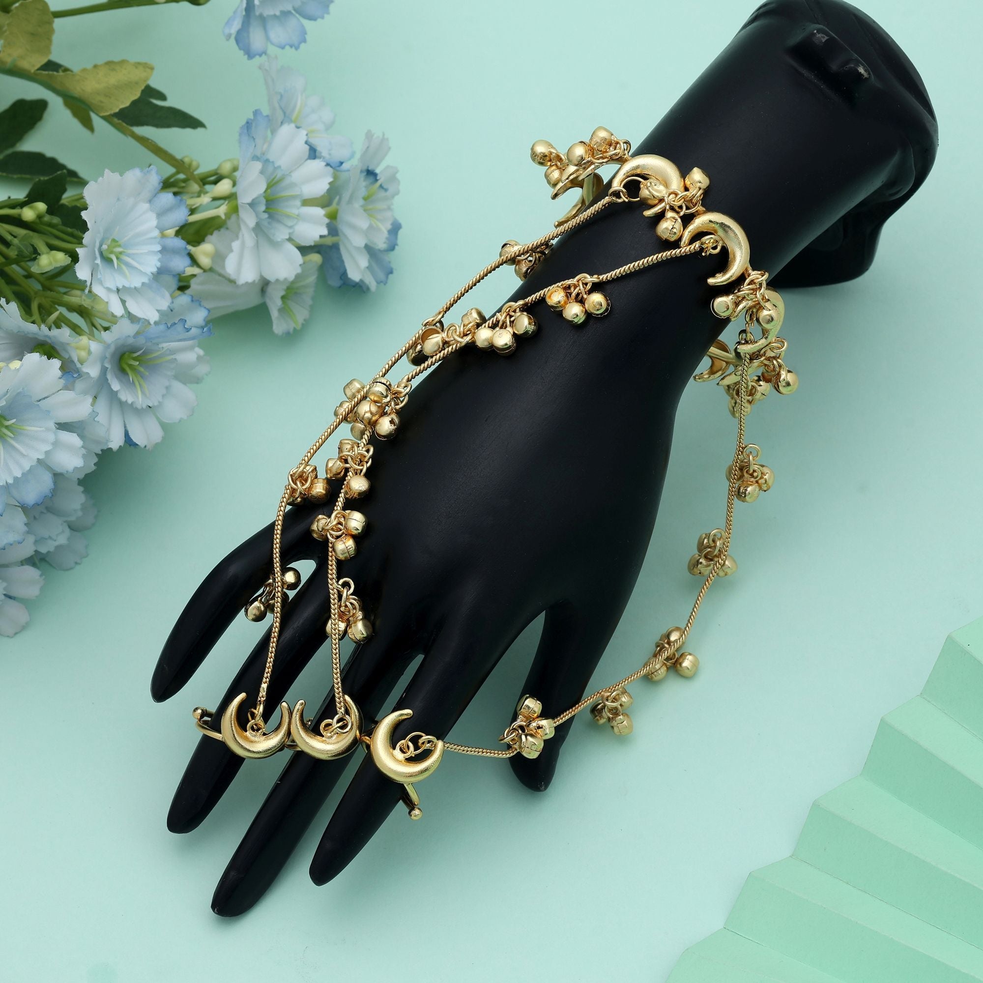 Gold Color Hath Phool Royal Wedding Hand Jewelry