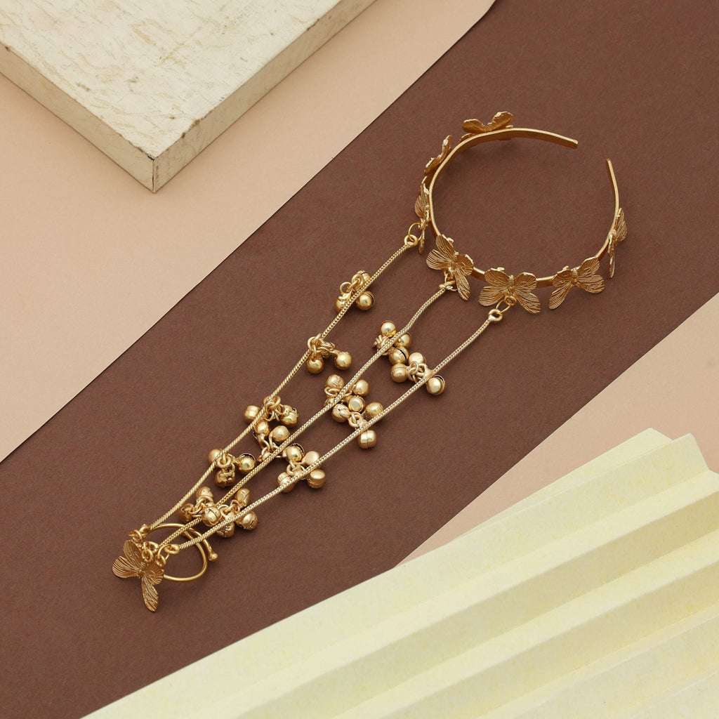 Gold Color Hath Phool Elegant Bridal Hand Jewelry
