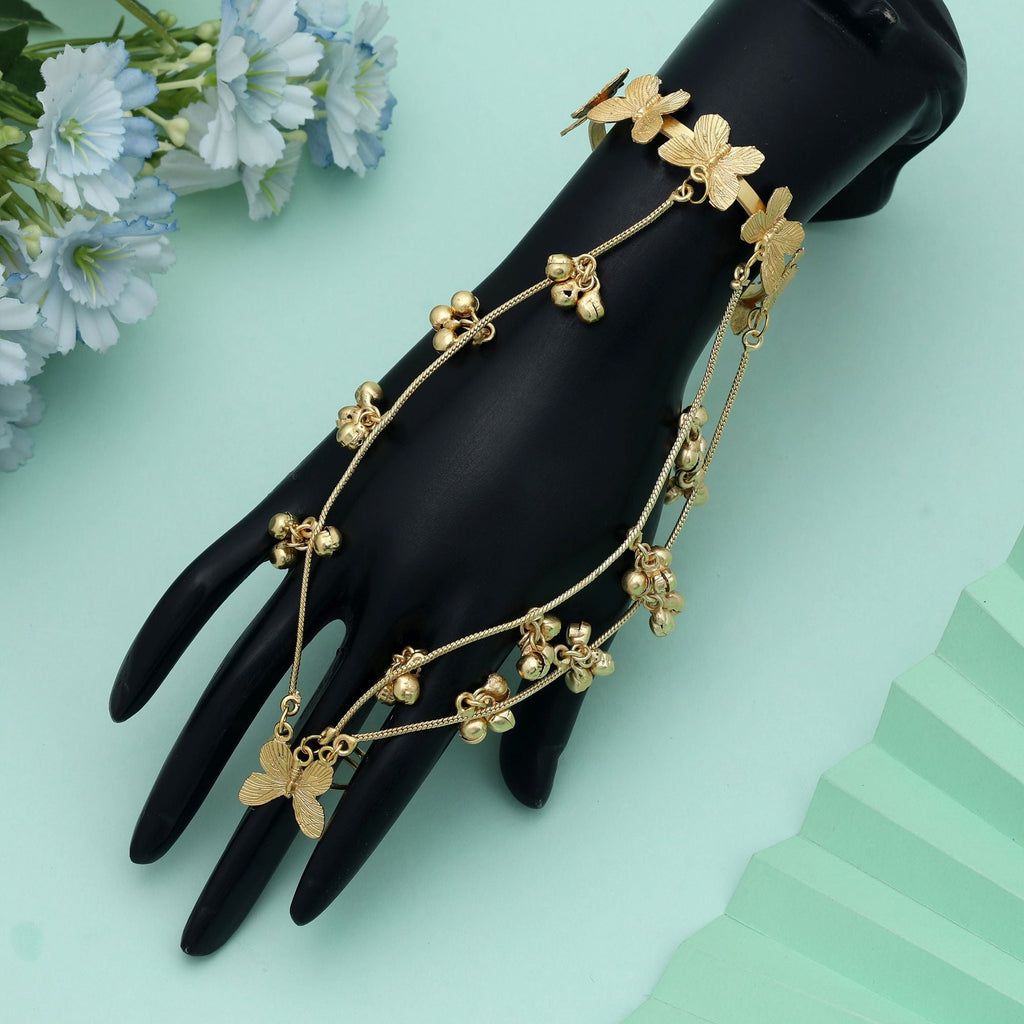 Gold Color Hath Phool Elegant Bridal Hand Jewelry