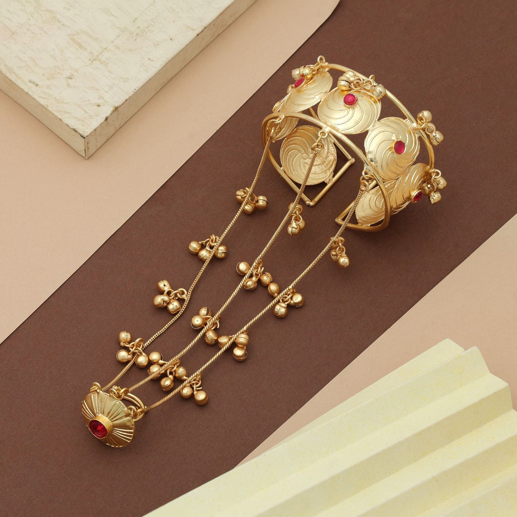 Rani Color Hath Phool Traditional Indian Bridal Hand Jewelry