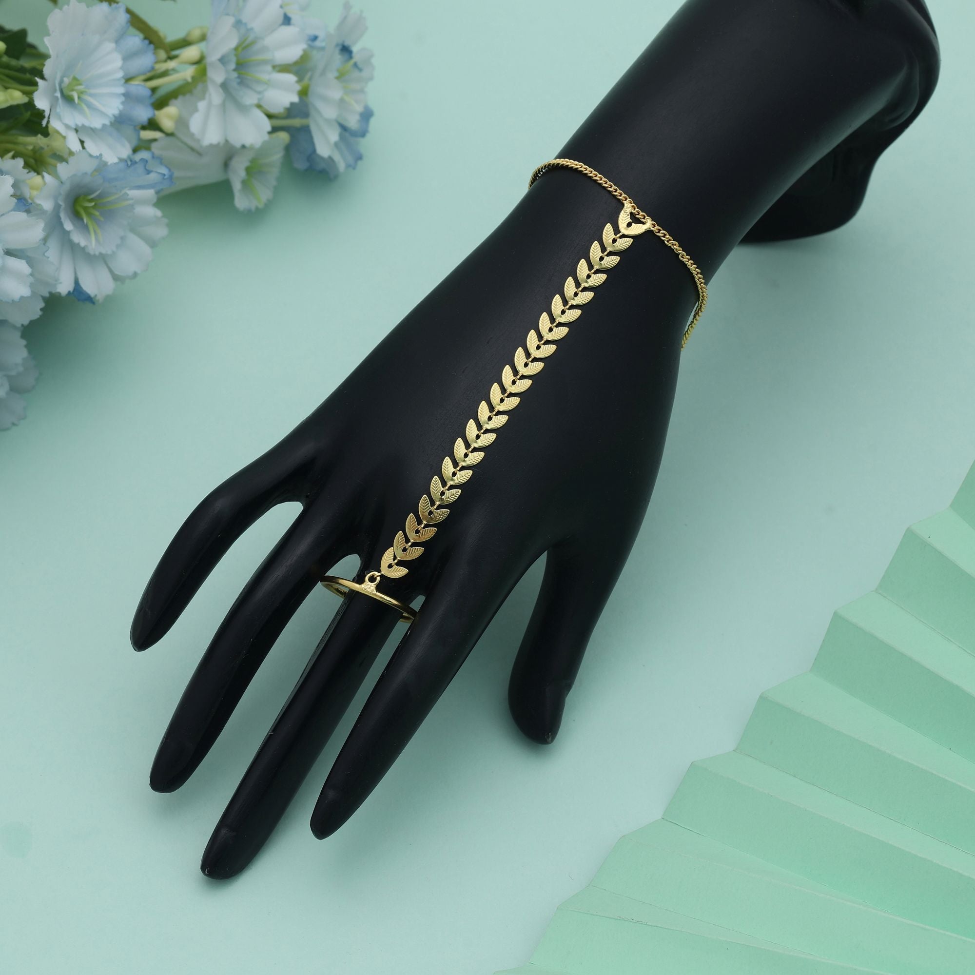 Gold Color Hath Phool Royal Bridal Hand Jewelry