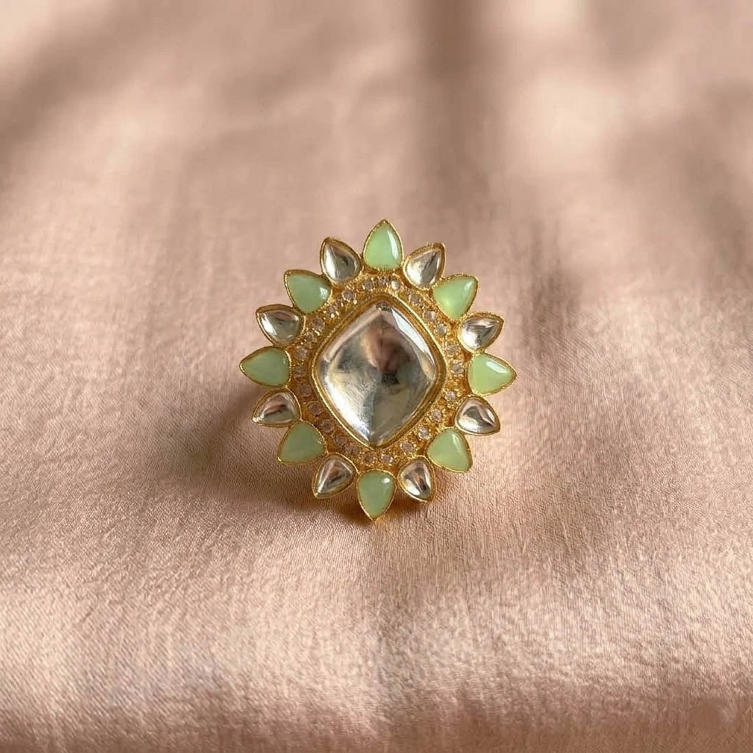 Pista Green Color Elegant Fashion Rings