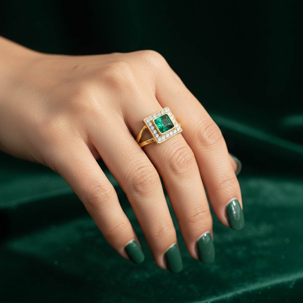 Green Color Designer Fashion Rings