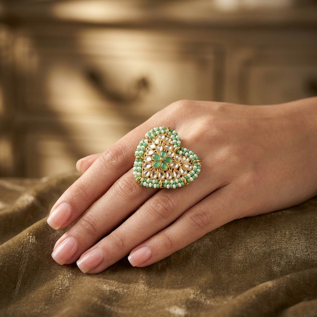 Light Green Color Elegant Fashion Rings