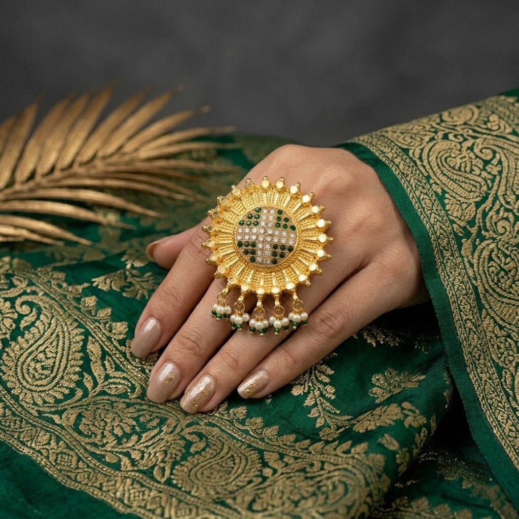 Green Color Big Size Fashion Rings