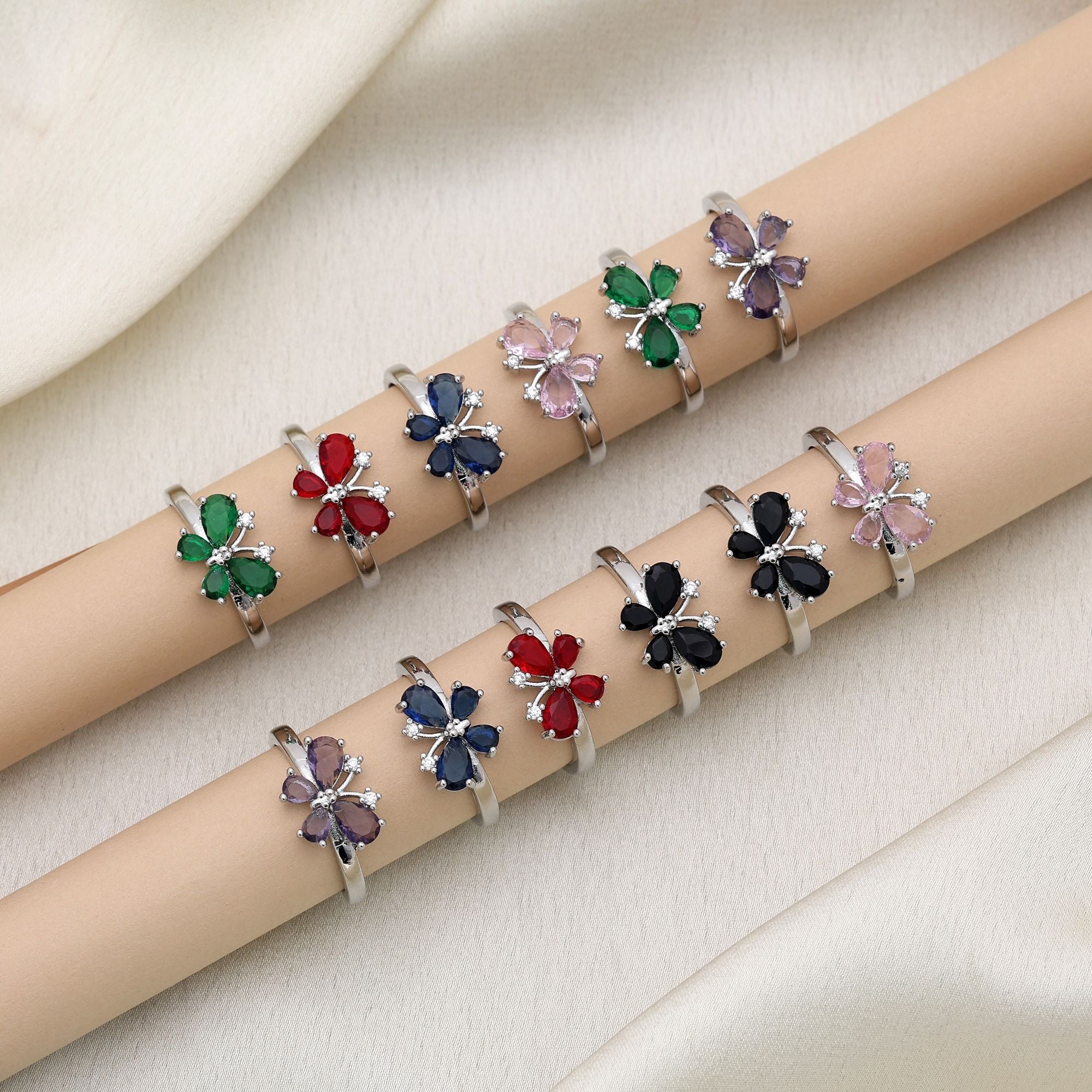Multi Color Fashion Rings Combo Of 12 Pieces